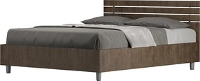 Łóżko wyposażone w stelaż z listwami 140x200 Prosty zagłówek z listwami orzech Ankel