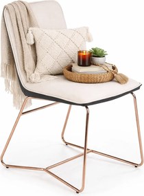 Kremowe nowoczesne krzesło tapicerowane D5-E74