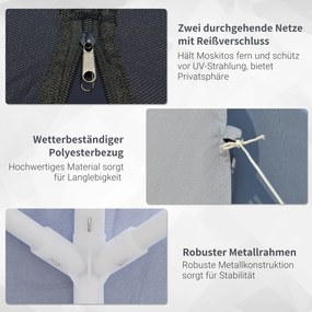 Outsunny Altana Ogrodowa z Moskitierą Szara 300x300x245cm Stylowa i Praktyczna Ochrona przed Owadami | Aosom PL