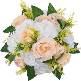 Sztuczne Kule Kwiatowe SucceBuy, Zestaw 10 szt., 24 cm, Kompozycje z Sztucznych Róż do Dekoracji Stołu, Śluby, Przyjęcia, Walentynki