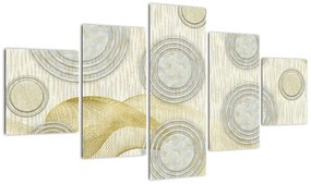 Obraz - Abstrakcja, marmurowe kręgi (125x70 cm)