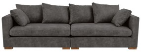 Antracytowa sofa z imitacji skóry 266 cm Hamburg – Scandic