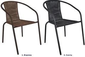 Czarny fotel ogrodowy typu bistro - Kenny