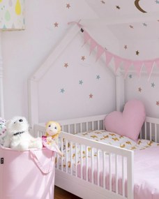 Kosz na zabawki Tobi kolor beżowy tkanina wzorzysta
