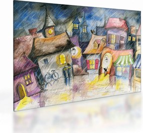Obraz na szkle - Deszczowy wieczór (70x50 cm)