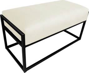 Ławka KAYA tkanina Welur loft ławka metal : Kolor Stelaża - Czarny , Kolor tkaniny - VELVET - MG50, Typ tkaniny - Velvet