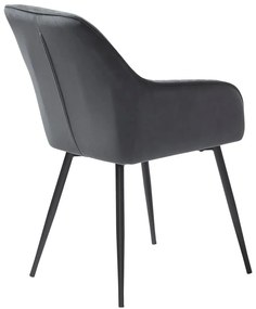 Szare aksamitne krzesła z podłokietnikami zestaw 2 szt. Nolan Stripe – Unique Furniture