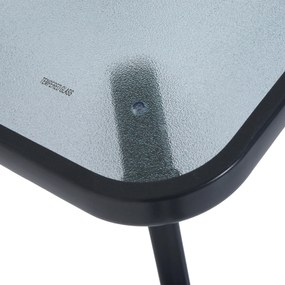 Outsunny Stół Ogrodowy Bistro z Szkła Hartowanego i Metalu Czarny Kwadratowy 68 5x68 5x84 cm Elegancki | Aosom PL