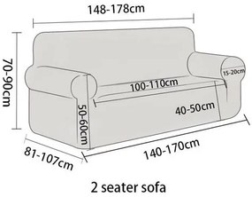 4Home Pokrowiec elastyczny na fotel 2-osobowy Slate, 145 - 185 cm, 145 - 185 cm