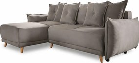 Jasnobrązowy sztruksowy rozkładany narożnik (strona zmienna) Lazy Lukka – Miuform