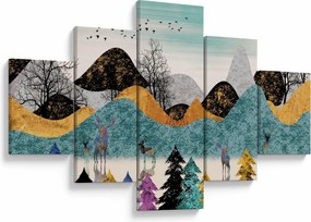 Obraz graficzny z jeleniem (125x70 cm)