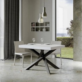 Stół rozkładany 140/244x90 cm Volantis frassino biała nogi antracytowe