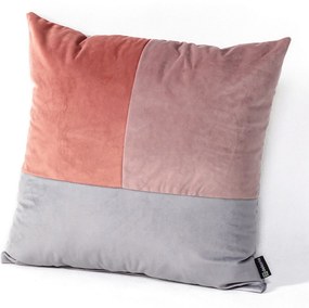 Poduszka Patchwork kwadratowa pink grey lilac