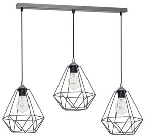 Lampa wisząca BASKET 3xE27/60W/230V szary