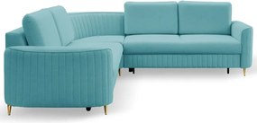 Narożnik LAREN nowoczesna sofa z funkcją spania pojemnik na pościel prawa strona CASTEL 70 251x251x85 cm