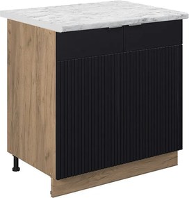 Szafki kuchenne czarne paski 80x60x82 fame-line