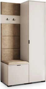 Masseno Garderoba LORI 95/181/51 cm Nowoczesna Szafa do Przedpokoju Kaszmir, MONOLITH 09 (Beżowy)