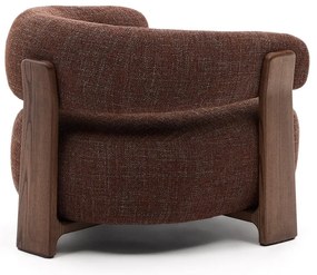 Brązowy fotel z tkaniny szenilowej Granite – Kave Home