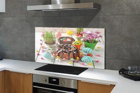 Szkło do Kuchni na Ścianę Wielkanocne Ciasto i Pisanki