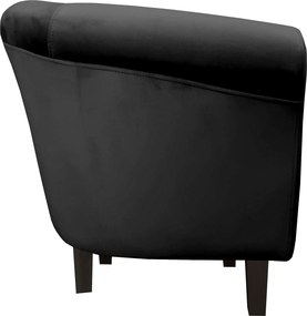 Fotel Milo tkanina Welur wygodny fotel tapicerowany do salonu i sypialni : Kolor nogi - Venge, Kolor tkaniny - VELVET - MG19, Wysokość nogi - 15 cm
