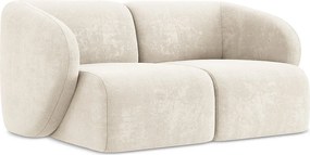 Modułowa sofa 2-osobowa - z tkaniny szenilowej - jasny beż - LANI
