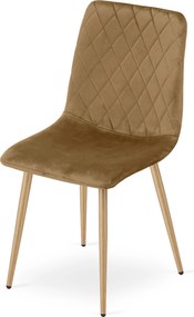 Brązowe aksamitne krzesło TURIN