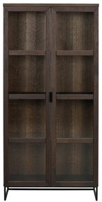 Brązowa witryna z litego drewna dębowego 95x195 cm Everett – Rowico