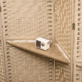 HOMCOM 4-częściowy parawan, 160 x 170 cm, składana przegroda z 2 półkami | Aosom PL