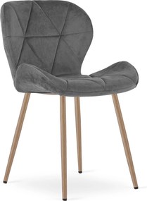 Krzesło jadalniane MANGO VELVET, ciemnoszare