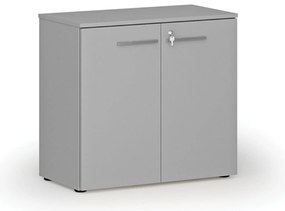Szafa biurowa z drzwiami PRIMO GRAY, 800 x 420 x 740 mm, szary