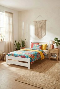 Białe sosnowe łóżko z zagłówkiem 160x200 S9-L44