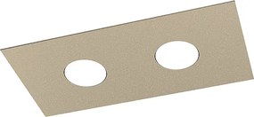 Prostokątna lampa sufitowa Toplight Area z 2 źródłami światła i oprawką GX53, struktura w kolorze piaskowym, nowoczesny design 40x20x3 cm