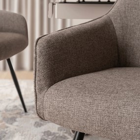 Krzesło Tapicerowane do Salonu PALMA Cappuccino Nowoczesne