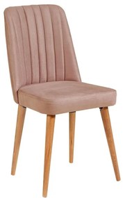 Jasnoróżowe aksamitne krzesło Stormi Sandalye – Kalune Design