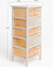 Szeroka komoda Solany z 5 szufladami