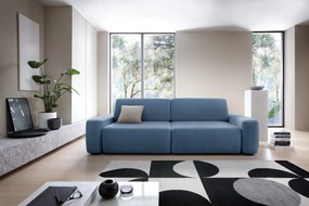 Masseno Sofa VEO z funkcją spania i pojemnikiem na pościel, Rozkładana sofa - Niebieski, RAVEN 86