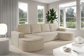 Narożnik MOLLY XL wolnostojący układ U z funkcją spania w tkaninie Abriamo 03 DomoHome