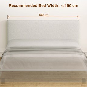 HOMCOM Zagłówek montowany na ścianie, pikowanie 160 x 10 x 60 cm, obicie z tkaniny, kremowy | Aosom PL