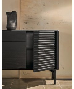 Czarna komoda w dekorze dębu 200x86x45 cm Lenon – Kave Home