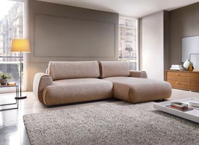 Masseno Narożnik ZEST z funkcją spania i pojemnikiem na pościel Narozniki L, Rozkładana sofa - Różowy, PUENTE 68