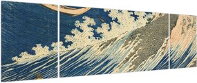 Obraz - Katsushika Hokusai, Fishing Boats at Choshi in Shimosa (Soshu Choshi) , reprodukcje (170x50 cm)