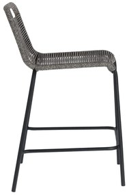 Szary hoker ze stalową konstrukcją Kave Home Glenville, wys. 62 cm