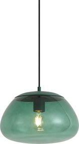 Retro zielona lampa wisząca z zielonym szkłem - Giselle