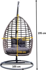 Designerski fotel wiszący na ogród Piatto
