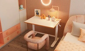 Białe podnoszone biurko dla przedszkolaka i ucznia G2-T59