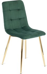 Zielone welurowe eleganckie krzesło w stylu glamour N0-Z73