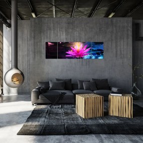Obraz lilii wodnej na wodzie (170x50 cm)