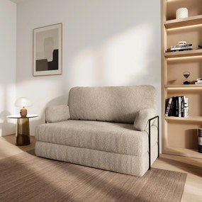 Masseno Sofa piankowa KESTE z funkcją spania, Kanapa z pianki do salonu, Bezmontażowa, Tkanina bucle – Beżowy QUELLE 05