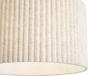 Lampa wisząca Japandi beżowa z lnianym abażurem 50 cm - Fedde