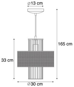 Designerska lampa wisząca złota z czarnym 30cm - TessDesignerski Oswietlenie wewnetrzne